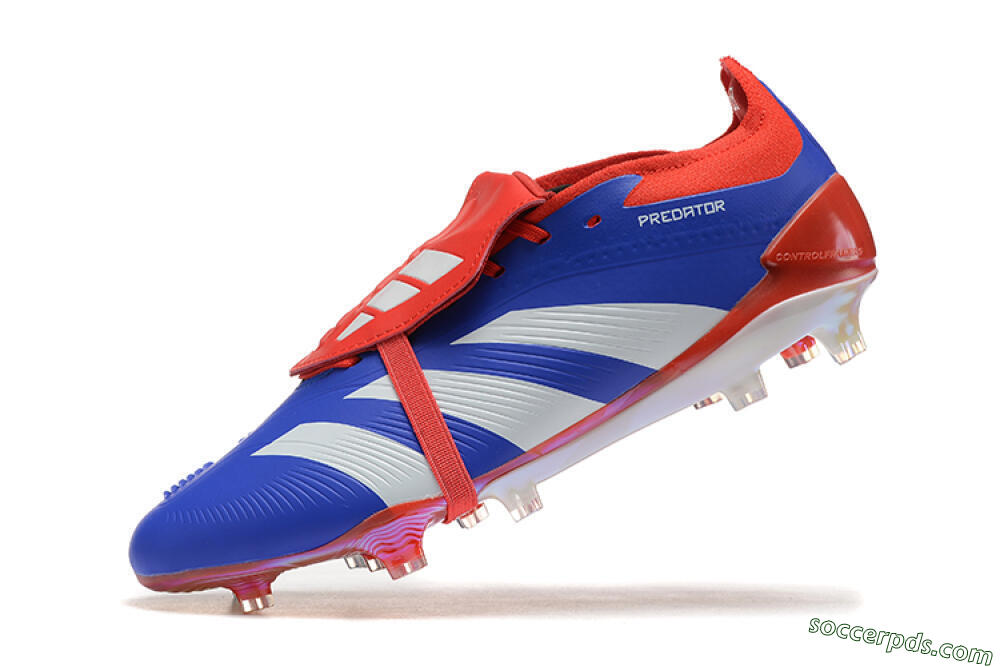 Adidas Predator Elite Foldover Tongue FG Low-Tops Football Boots - Blue/White/Red 9