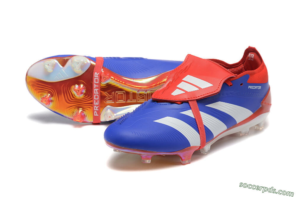 Adidas Predator Elite Foldover Tongue FG Low-Tops Football Boots - Blue/White/Red 3