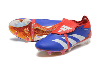 Adidas Predator Elite Foldover Tongue FG Low-Tops Football Boots - Blue/White/Red
