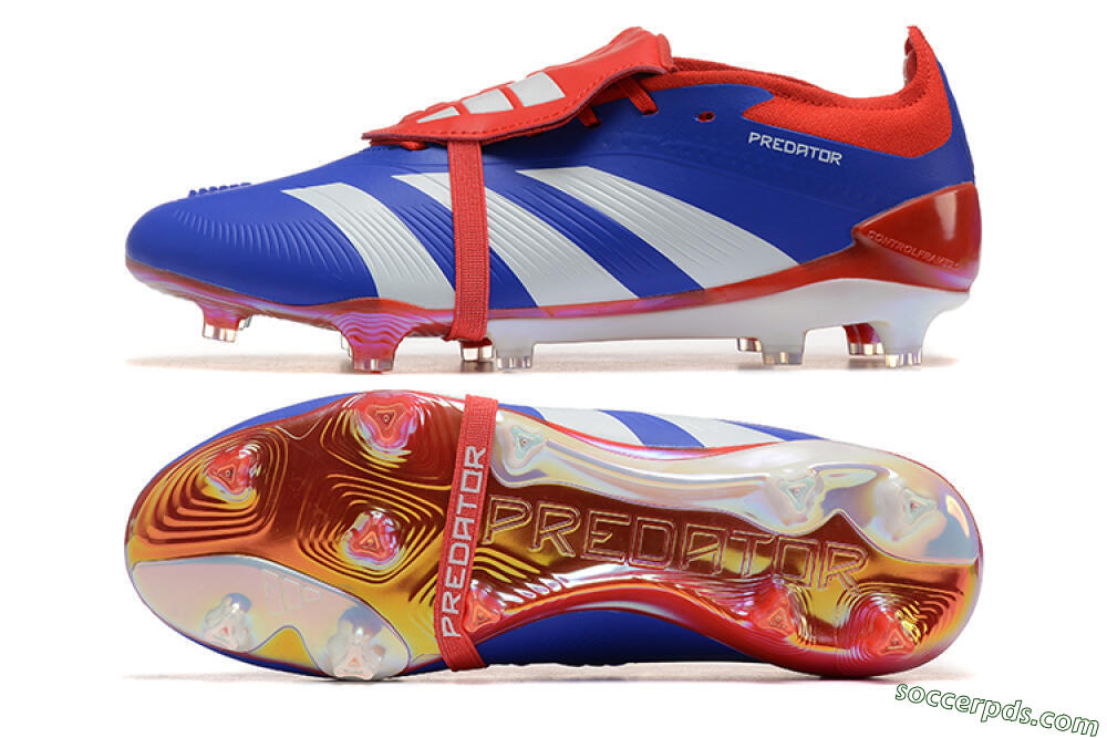 Adidas Predator Elite Foldover Tongue FG Low-Tops Football Boots - Blue/White/Red 0