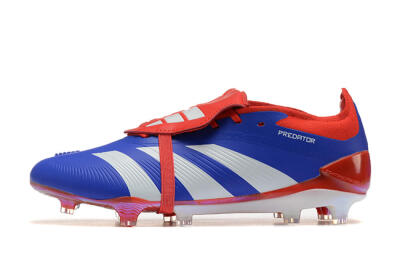Adidas Predator Elite Foldover Tongue FG Low-Tops Football Boots - Blue/White/Red