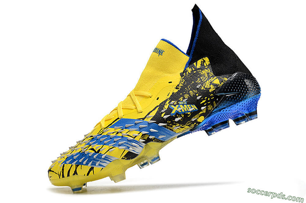 Adidas Predator Freak.1 Marvel FG High-Tops Football Boots - Yellow/Blue/Black 6