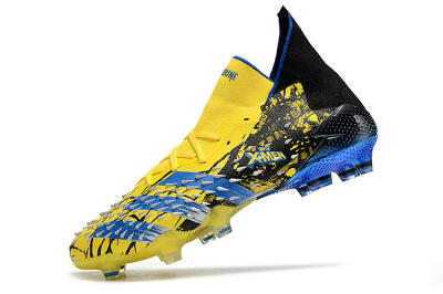 Adidas Predator Freak.1 Marvel FG High-Tops Football Boots - Yellow/Blue/Black