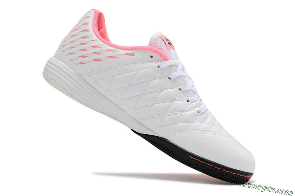 Nike Lunar Gato 2 IC Low-Tops Football Shoes - White/Pink/Black 5
