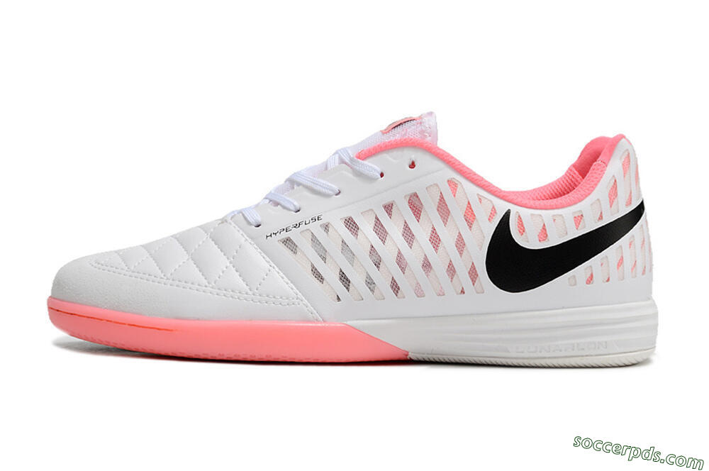Nike Lunar Gato 2 IC Low-Tops Football Shoes - White/Pink/Black 2