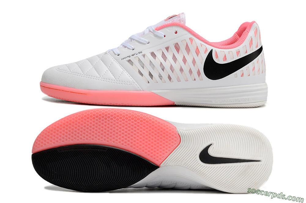Nike Lunar Gato 2 IC Low-Tops Football Shoes - White/Pink/Black 0