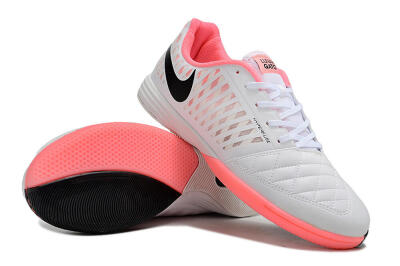 Nike Lunar Gato 2 IC Low-Tops Football Shoes - White/Pink/Black
