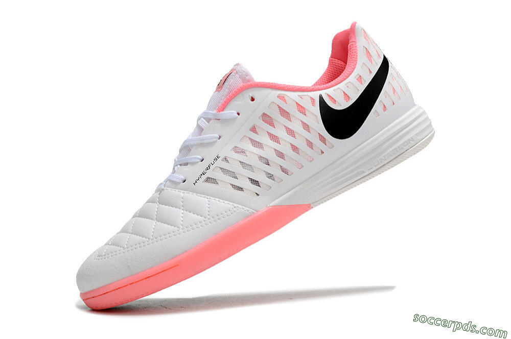 Nike Lunar Gato 2 IC Low-Tops Football Shoes - White/Pink/Black 4