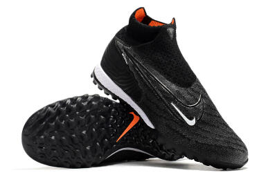 Nike Phantom GX Elite DF Black Pack TF High-Tops Football Shoes - Black/White/Orange