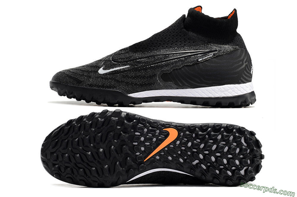 Nike Phantom GX Elite DF Black Pack TF High-Tops Football Shoes - Black/White/Orange 0