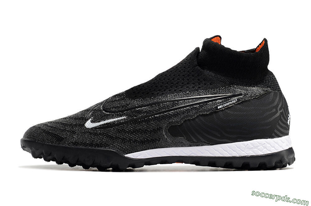 Nike Phantom GX Elite DF Black Pack TF High-Tops Football Shoes - Black/White/Orange 2
