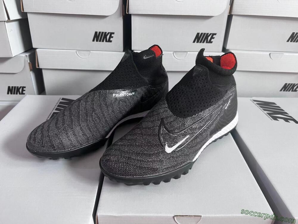 Nike Phantom GX Elite DF Black Pack TF High-Tops Football Shoes - Black/White/Orange