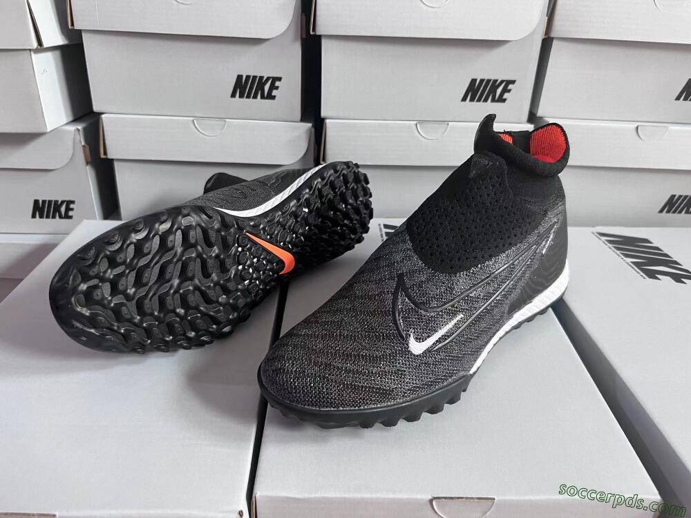 Nike Phantom GX Elite DF Black Pack TF High-Tops Football Shoes - Black/White/Orange