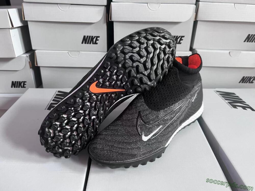Nike Phantom GX Elite DF Black Pack TF High-Tops Football Shoes - Black/White/Orange