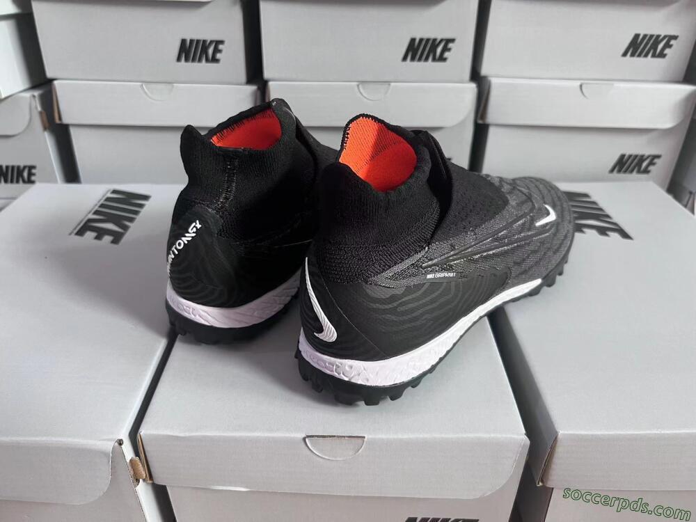 Nike Phantom GX Elite DF Black Pack TF High-Tops Football Shoes - Black/White/Orange