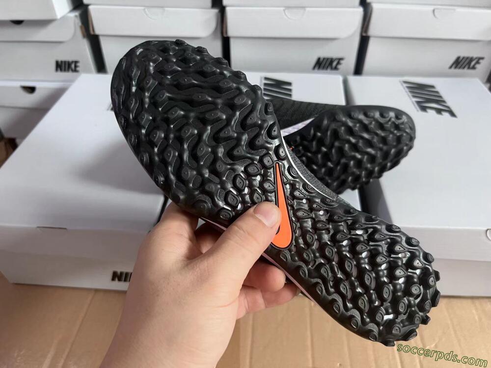 Nike Phantom GX Elite DF Black Pack TF High-Tops Football Shoes - Black/White/Orange