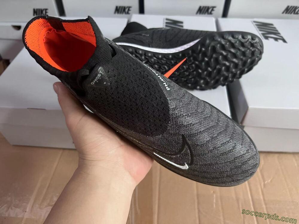Nike Phantom GX Elite DF Black Pack TF High-Tops Football Shoes - Black/White/Orange