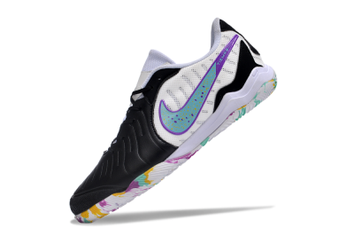 Nike Tiempo Legend 10 IC Low-Tops Football Shoes - Black/White/Jade/Purple