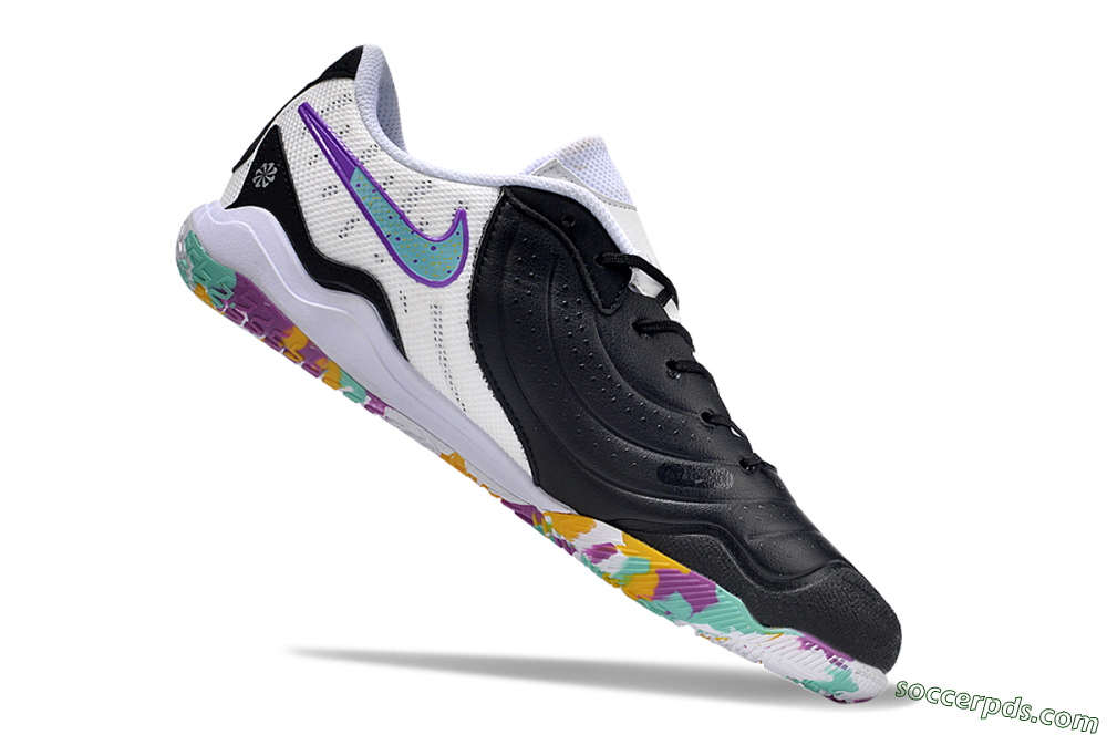 Nike Tiempo Legend 10 IC Low-Tops Football Shoes - Black/White/Jade/Purple 5