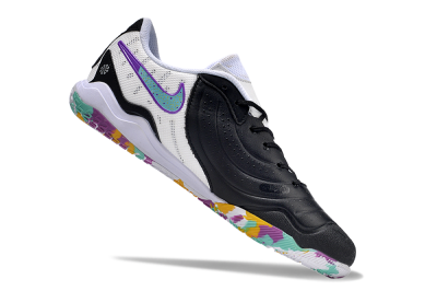 Nike Tiempo Legend 10 IC Low-Tops Football Shoes - Black/White/Jade/Purple