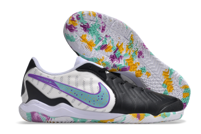 Nike Tiempo Legend 10 IC Low-Tops Football Shoes - Black/White/Jade/Purple