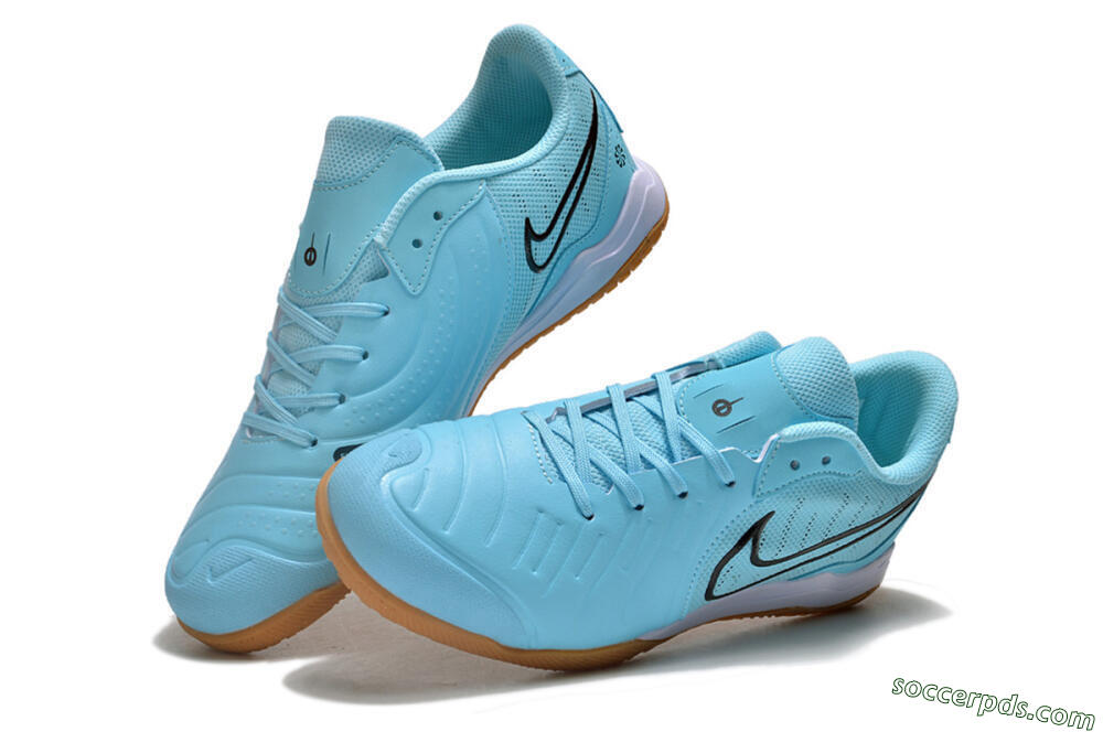 Nike Tiempo Legend 10 IC Low-Tops Football Shoes - Blue/Black/White/Brown 3