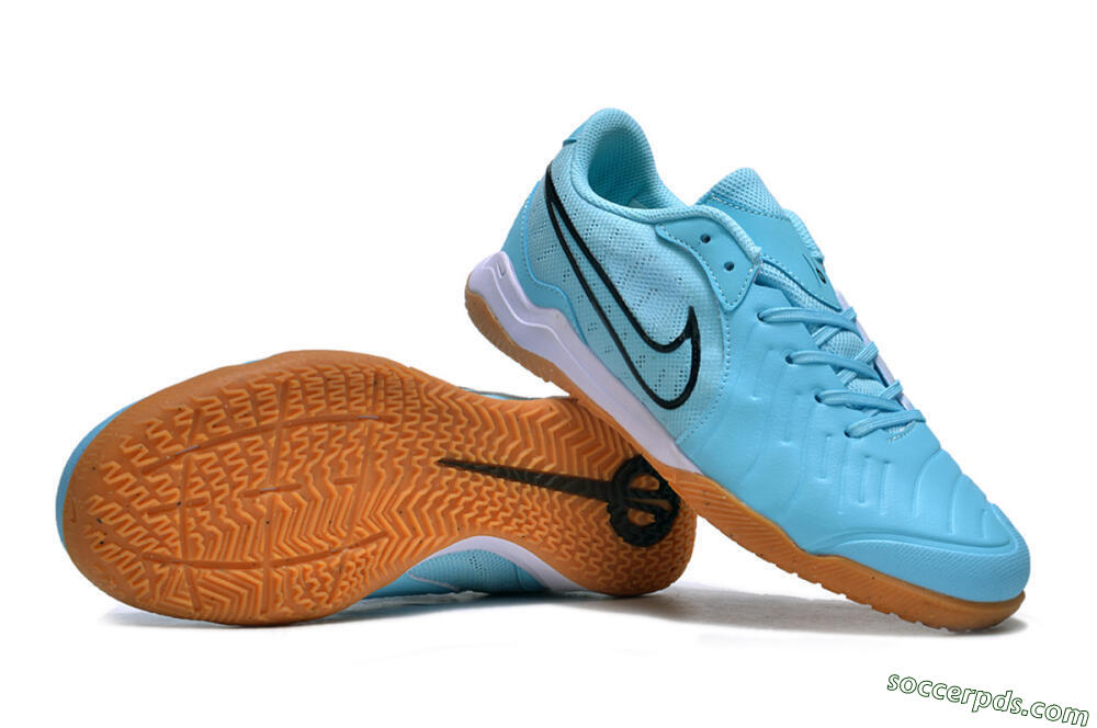 Nike Tiempo Legend 10 IC Low-Tops Football Shoes - Blue/Black/White/Brown 0