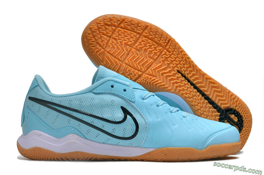 Nike Tiempo Legend 10 IC Low-Tops Football Shoes - Blue/Black/White/Brown 1