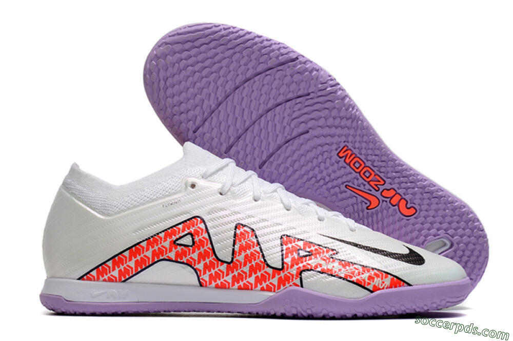 Nike Air Zoom Mercurial Vapor 15 Elite IC Low-Tops Football Shoes - White/Red/Black 1