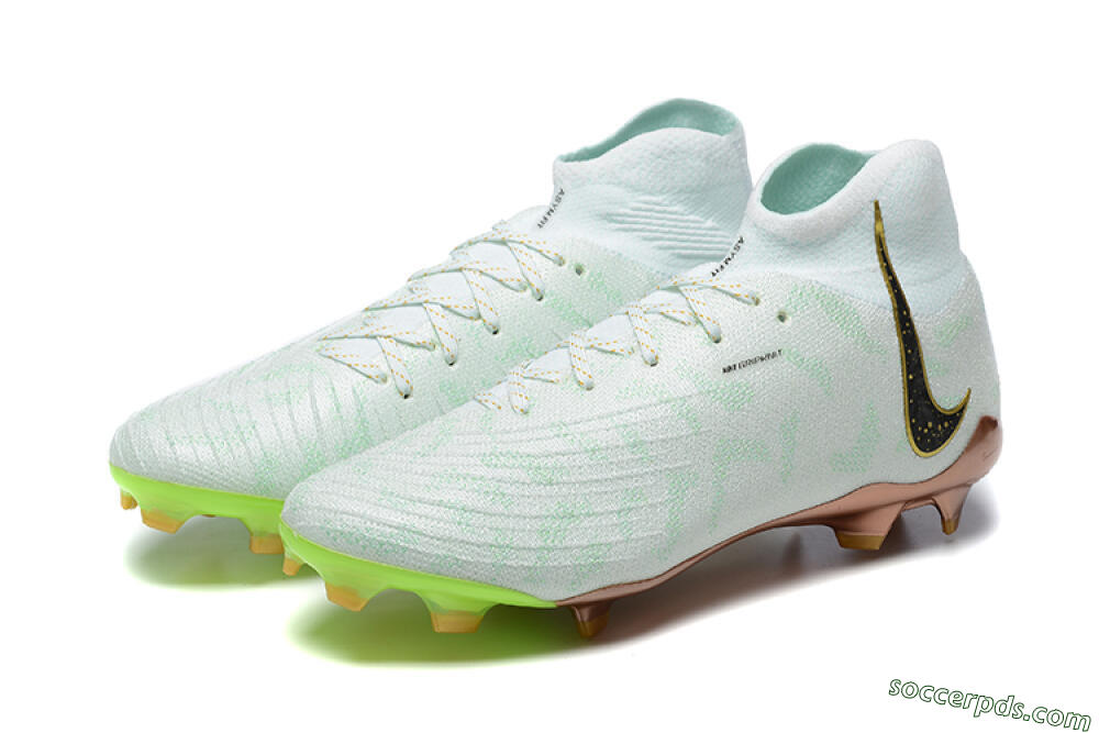 Nike Phantom Luna Elite United Golden Pack FG High-Tops Football Boots - Jade/Black/Gold 9