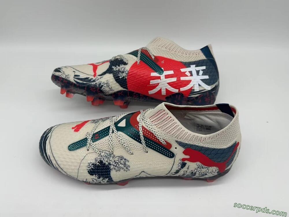 Puma Future Ultimate FG Low-Tops Football Boots - Beige/Blue/Red