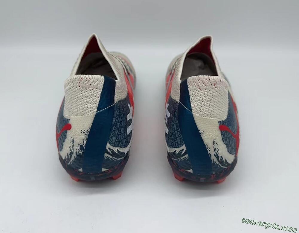 Puma Future Ultimate FG Low-Tops Football Boots - Beige/Blue/Red