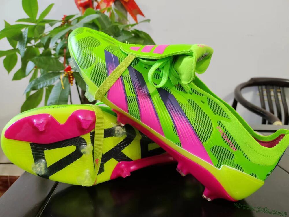 Adidas Predator Elite Foldover Tongue FG Low-Tops Football Boots - Green/Pink/Purple/Yellow