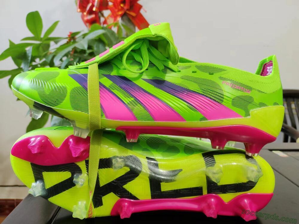 Adidas Predator Elite Foldover Tongue FG Low-Tops Football Boots - Green/Pink/Purple/Yellow