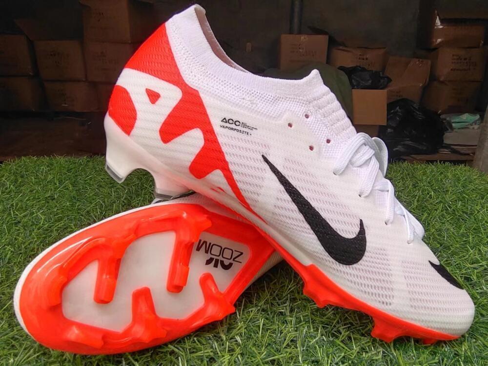 Nike Air Zoom Mercurial Vapor 15 Elite FG Low-Tops Football Boots - White/Black/Red
