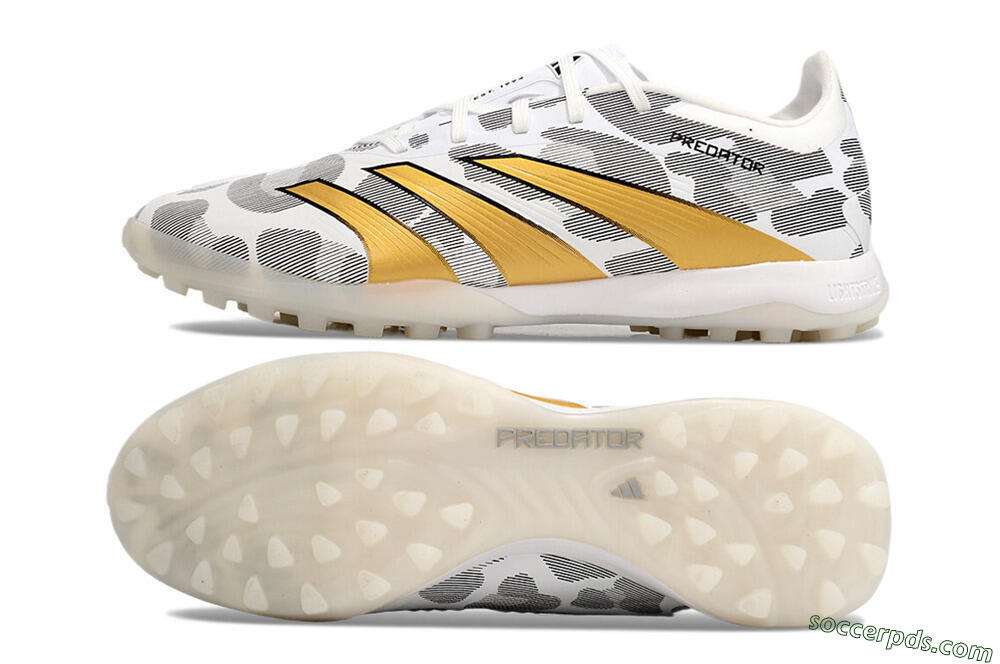 Adidas Predator 24 Elite TF Low-Tops Football Shoes - Black/White/Gold 0