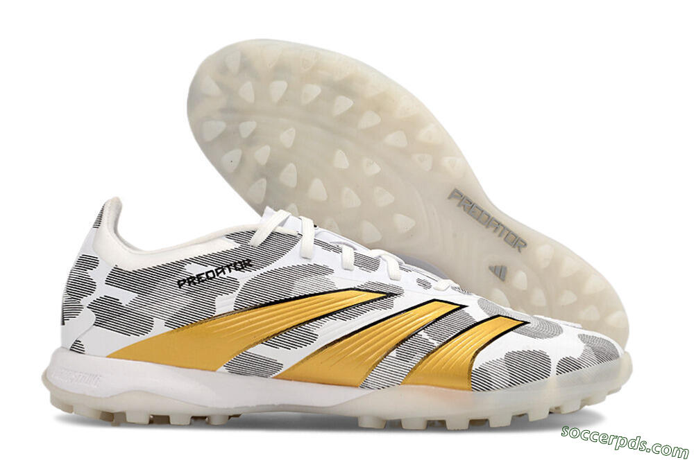 Adidas Predator 24 Elite TF Low-Tops Football Shoes - Black/White/Gold 1