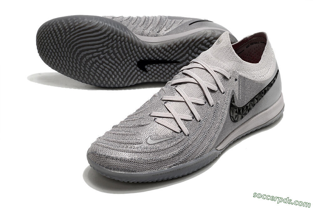 Nike Phantom GX 2 Elite IC Low-Tops Football Shoes - Grey/Black 3
