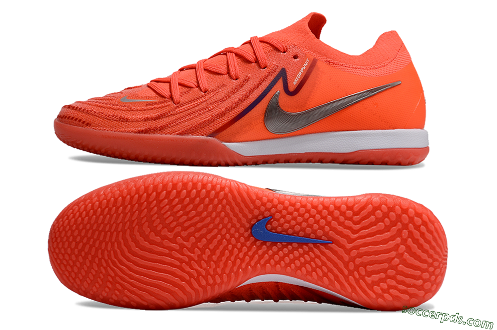 Nike Phantom GX 2 Elite IC Low-Tops Football Shoes - Red/Silver/Blue 0