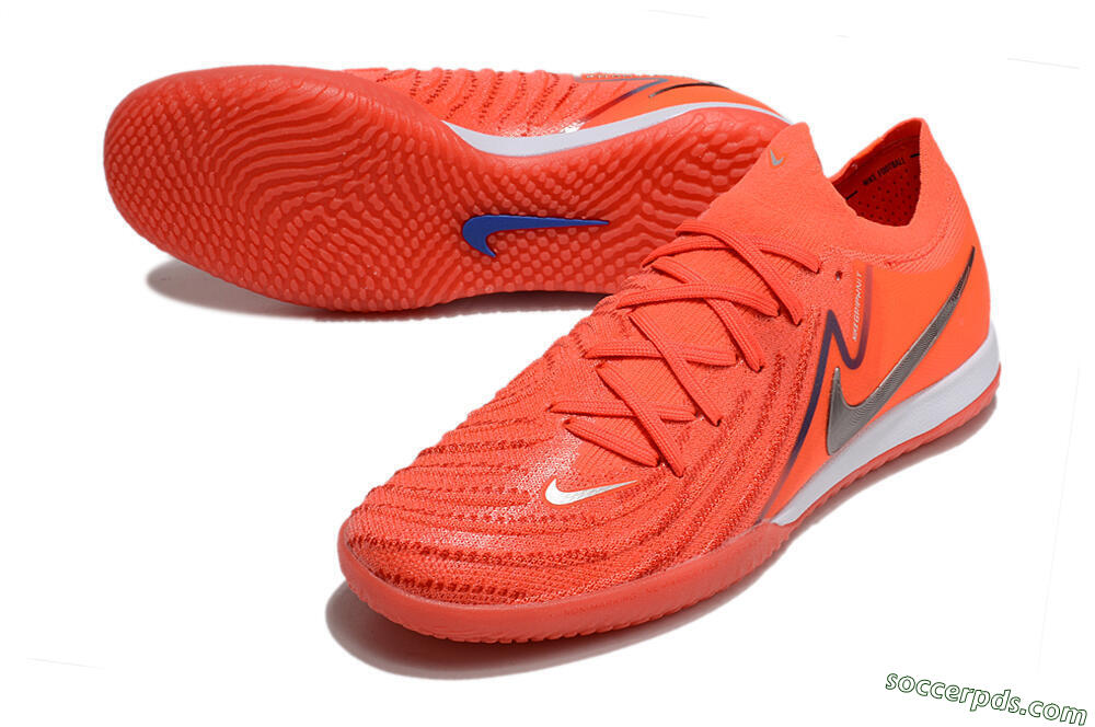Nike Phantom GX 2 Elite IC Low-Tops Football Shoes - Red/Silver/Blue 3