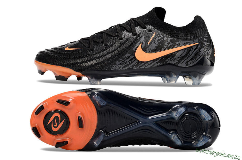 Nike Phantom Luna Elite NU FG Low-Tops Football Boots - Black/Grey/Orange 0