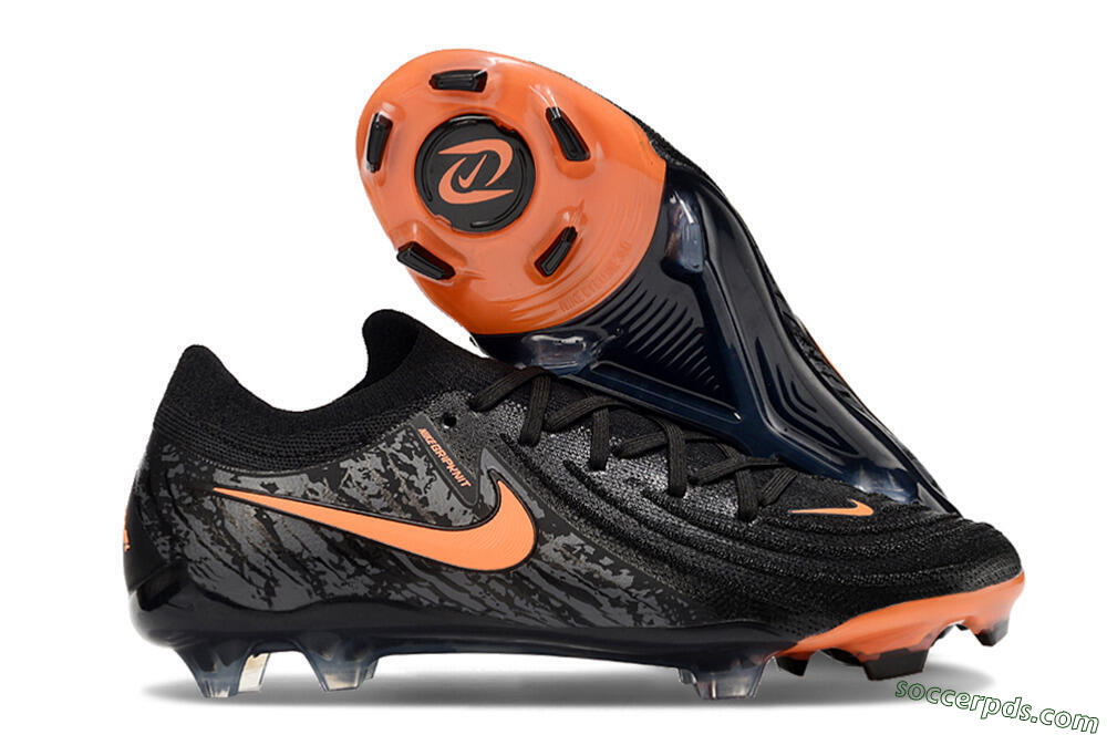 Nike Phantom Luna Elite NU FG Low-Tops Football Boots - Black/Grey/Orange 1