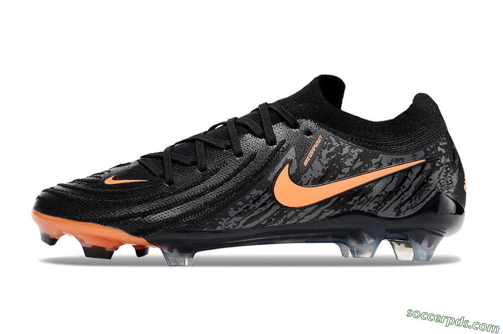 Nike Phantom Luna Elite NU FG Low-Tops Football Boots - Black/Grey/Orange 2