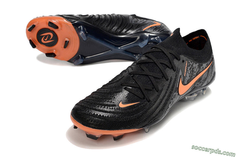 Nike Phantom Luna Elite NU FG Low-Tops Football Boots - Black/Grey/Orange 3