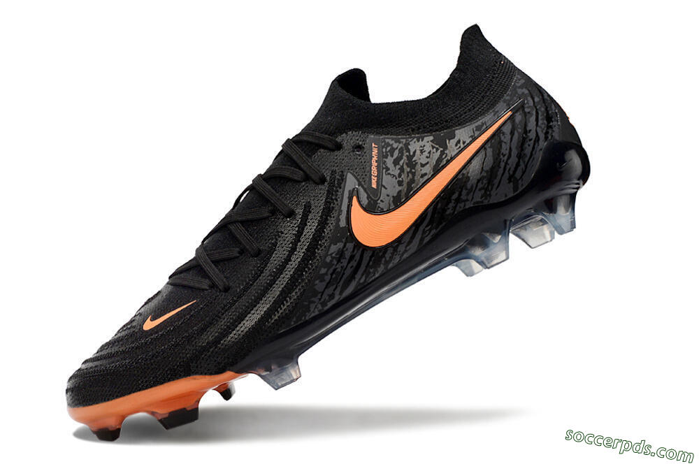 Nike Phantom Luna Elite NU FG Low-Tops Football Boots - Black/Grey/Orange 5