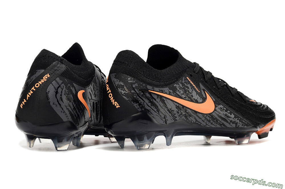 Nike Phantom Luna Elite NU FG Low-Tops Football Boots - Black/Grey/Orange 6