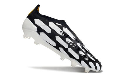 Adidas Predator 24 Elite Laceless FG Low-Tops Football Boots - Black/White/Gold