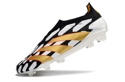 Adidas Predator 24 Elite Laceless FG Low-Tops Football Boots - Black/White/Gold