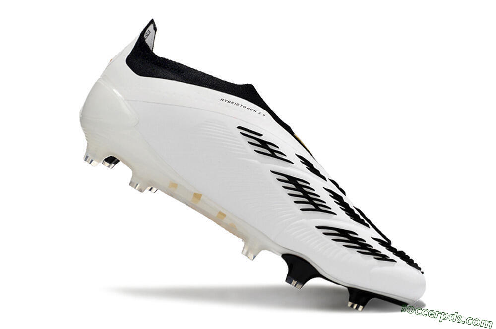 Adidas Predator 24 Elite Laceless FG Low-Tops Football Boots - White/Gold/Black 4