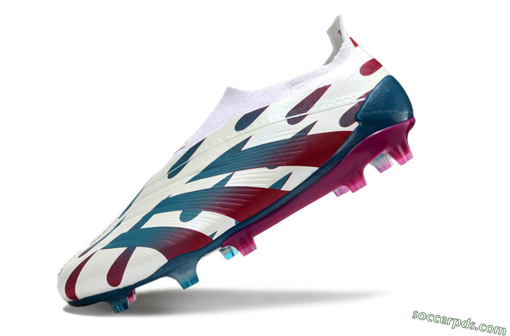 Adidas Predator 24 Elite Laceless FG Low-Tops Football Boots - Beige/Blue/Red 5